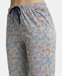 Super Combed Cotton Printed Elastane Slim Fit Capri with Ultrasoft Waistband - Quarry-7