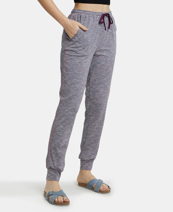 Super Combed Cotton Elastane Stretch Relaxed Fit Pyjama with Convenient Side Pockets - Grape-2