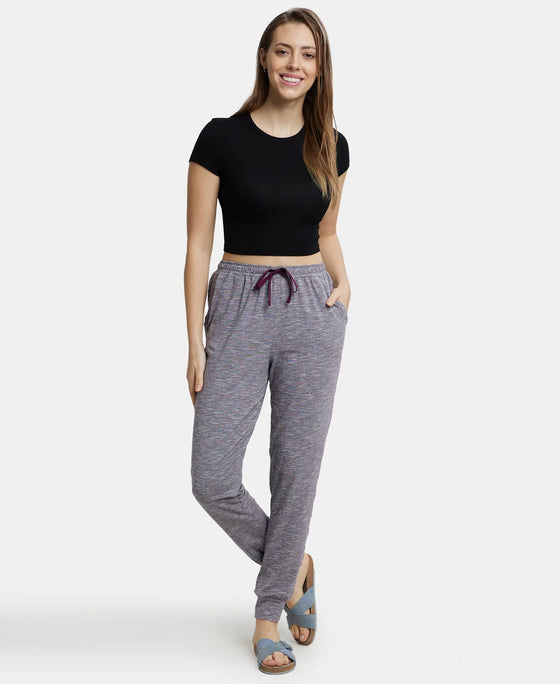 Super Combed Cotton Elastane Stretch Relaxed Fit Pyjama with Convenient Side Pockets - Grape-4