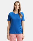 Micro Modal Cotton Relaxed Fit Round neck Half Sleeve T-Shirt - Blue Quartz-1