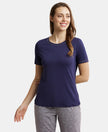 Micro Modal Cotton Relaxed Fit Round neck Half Sleeve T-Shirt - Classic Navy-1