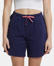 Super Combed Cotton Relaxed Fit Sleep Shorts with Convenient Side Pockets - Classic Navy-1