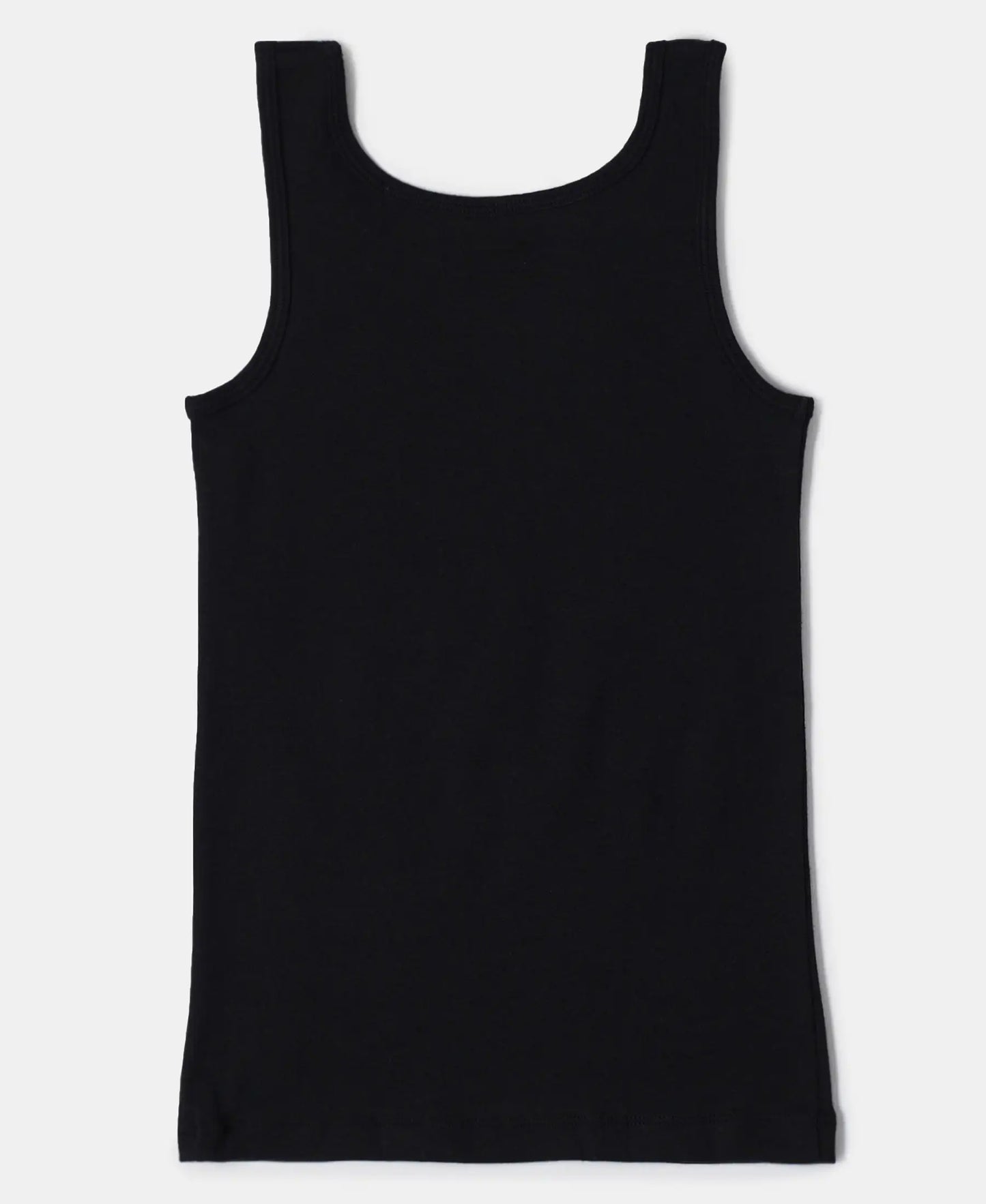 Buy Girl's Super Combed Cotton Rib Solid Inner Tank Top - Black SG02 ...