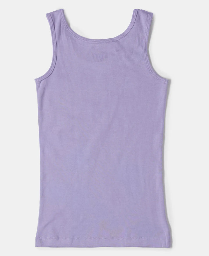 Super Combed Cotton Rib Solid Tank Top - Violet Tulip-2