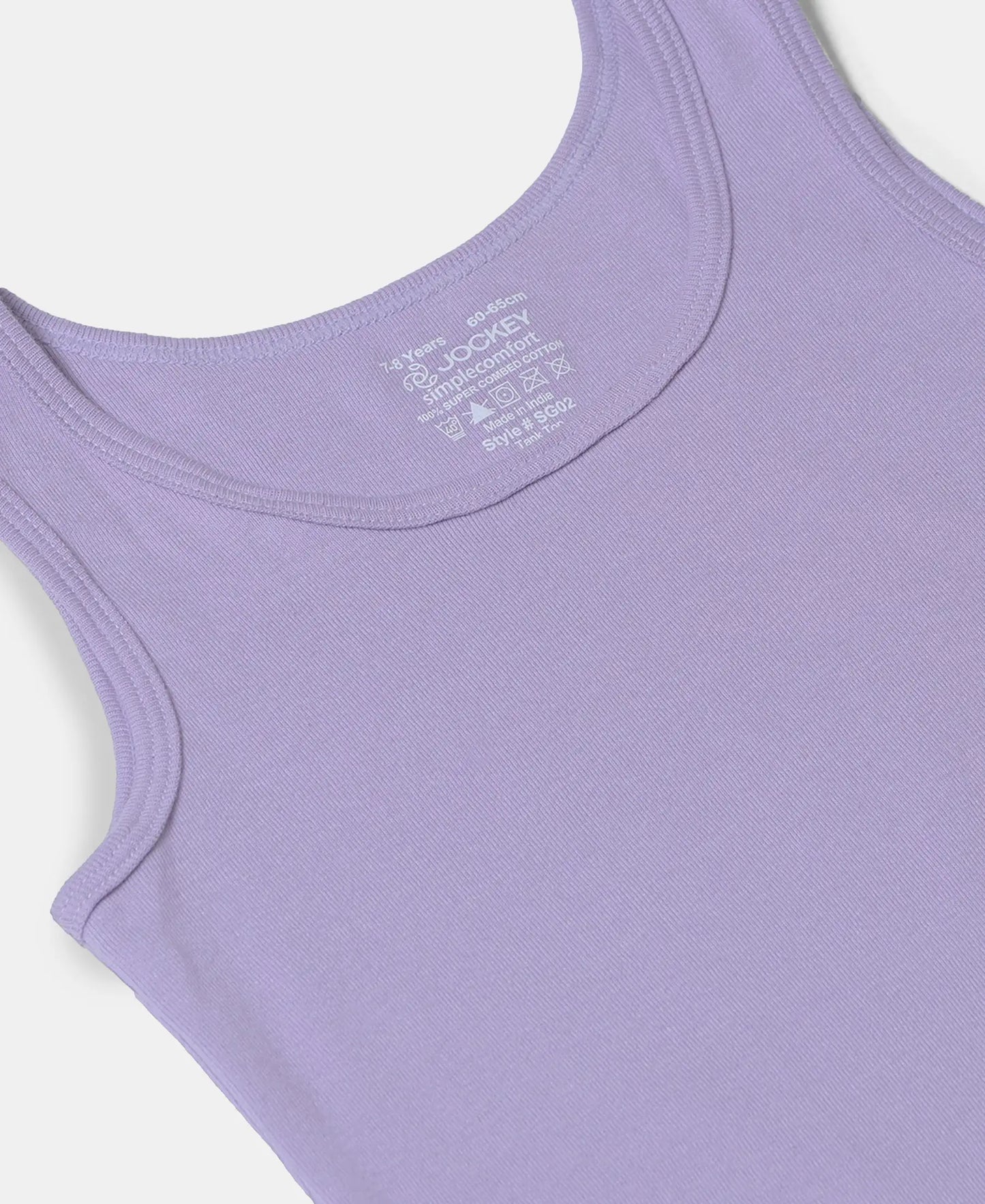 Buy Girl's Super Combed Cotton Rib Solid Inner Tank Top - Violet Tulip ...