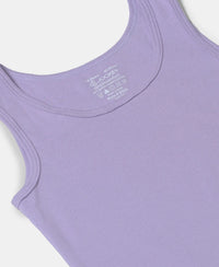 Super Combed Cotton Rib Solid Tank Top - Violet Tulip-3