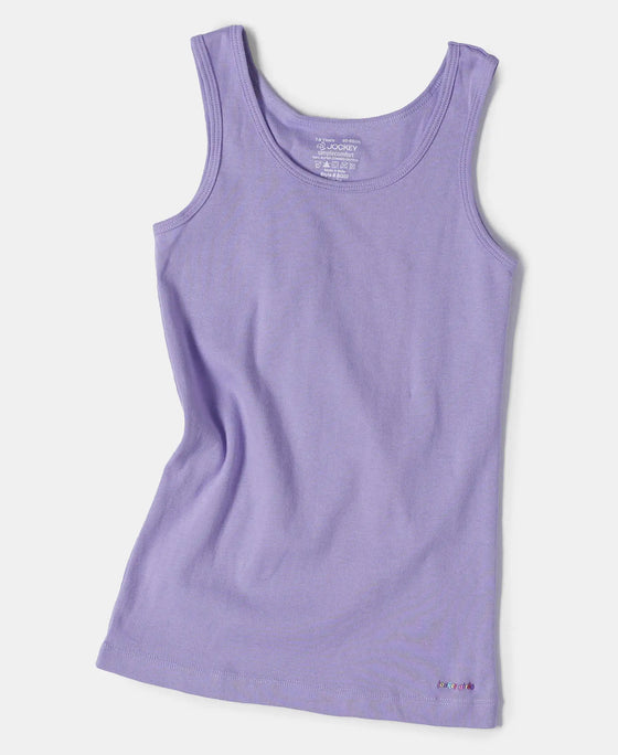 Super Combed Cotton Rib Solid Tank Top - Violet Tulip-4