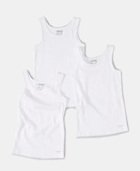 Super Combed Cotton Rib Solid Tank Top - White-1