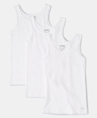 Super Combed Cotton Rib Solid Tank Top - White-2