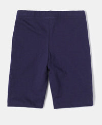 Girl's Super Combed Cotton Elastane Stretch Shorties with Ultrasoft Waistband - White(Pack of 2) - Classic Navy-2
