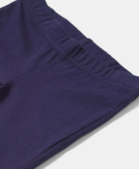 Girl's Super Combed Cotton Elastane Stretch Shorties with Ultrasoft Waistband - White(Pack of 2) - Classic Navy-3