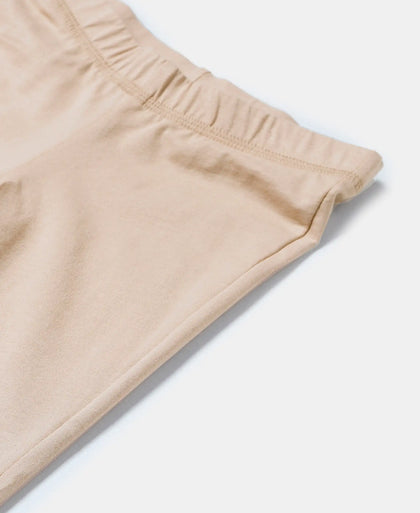 Girl's Super Combed Cotton Elastane Stretch Shorties with Ultrasoft Waistband - White(Pack of 2) - Skin-3