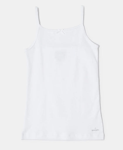 Super Combed Cotton Rib Fabric Camisole with Regular Straps - White-1