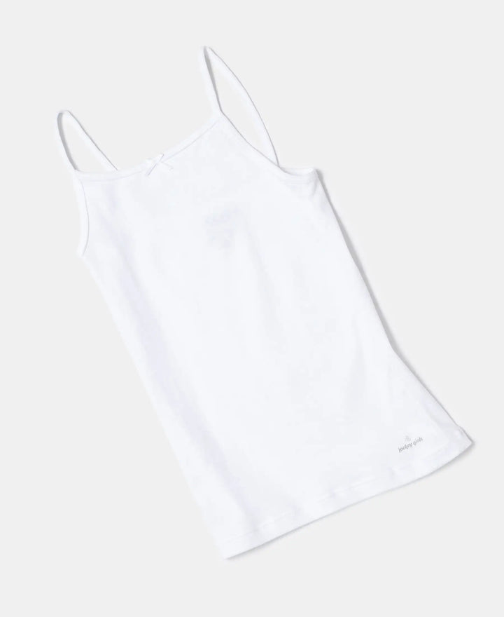 Super Combed Cotton Rib Fabric Camisole with Regular Straps - White-4