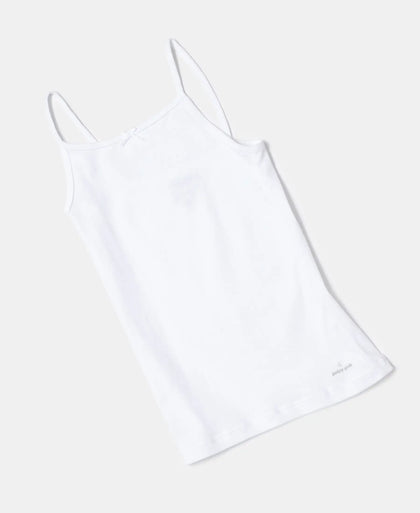 Super Combed Cotton Rib Fabric Camisole with Regular Straps - White-4
