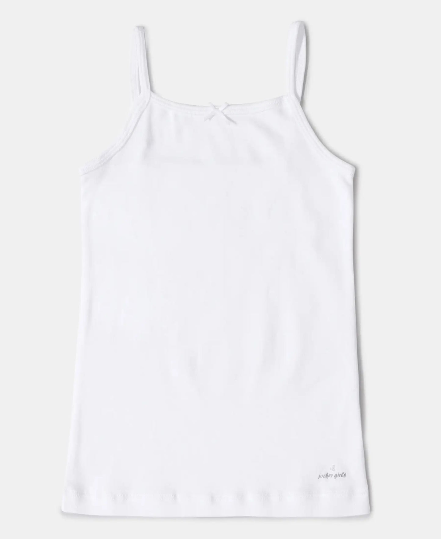 Super Combed Cotton Rib Fabric Camisole with Regular Straps - White-4