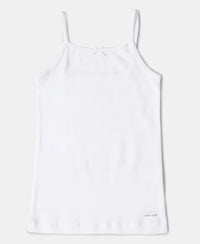 Super Combed Cotton Rib Fabric Camisole with Regular Straps - White-4