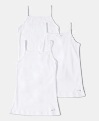 Super Combed Cotton Rib Fabric Camisole with Regular Straps - White-5