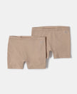Super Combed Cotton Elastane Stretch Shorties with Ultrasoft Waistband - Skin-1