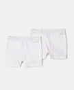 Super Combed Cotton Elastane Stretch Shorties with Ultrasoft Waistband - White-1