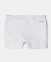 Super Combed Cotton Elastane Stretch Shorties with Ultrasoft Waistband - White-2