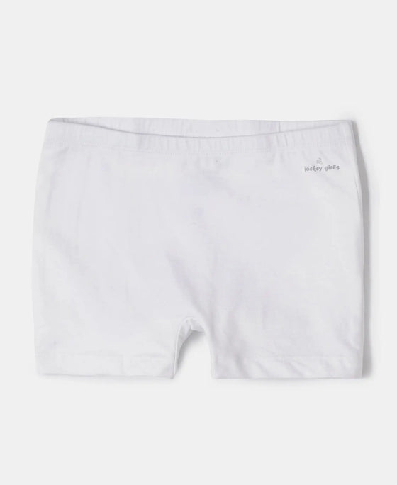 Super Combed Cotton Elastane Stretch Shorties with Ultrasoft Waistband - White-2