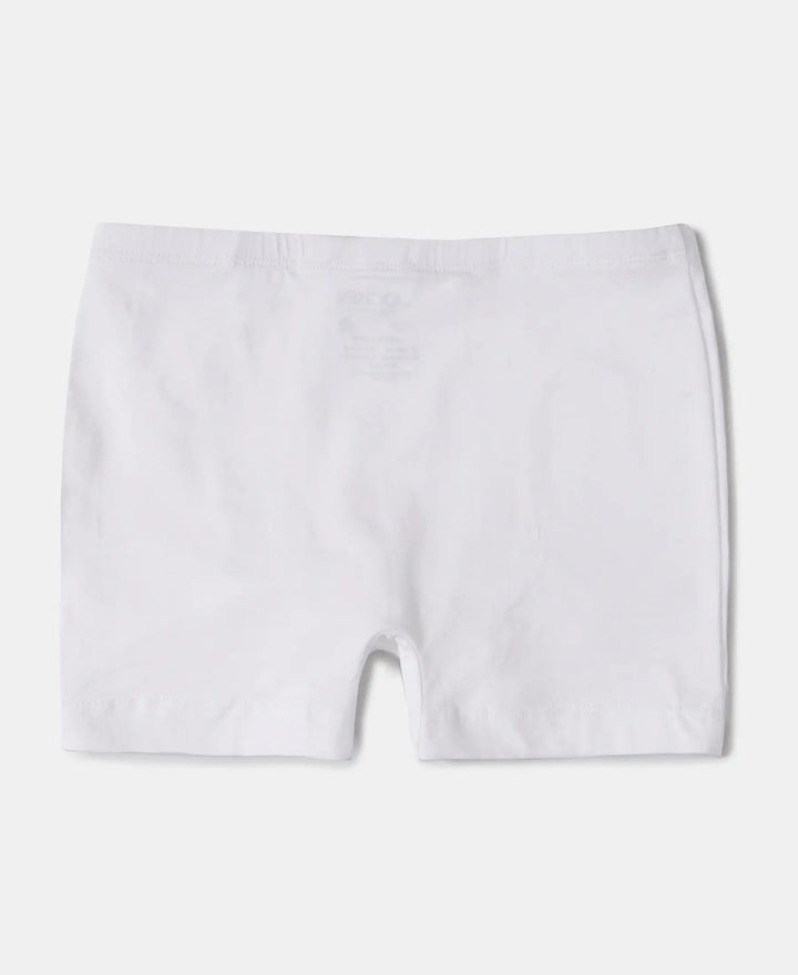 Super Combed Cotton Elastane Stretch Shorties with Ultrasoft Waistband - White-3