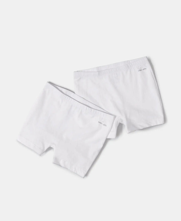 Super Combed Cotton Elastane Stretch Shorties with Ultrasoft Waistband - White-5