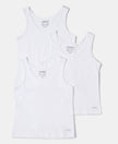 Super Combed Cotton Solid Tank Top - White-1
