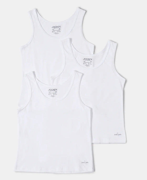 Super Combed Cotton Solid Tank Top - White-1