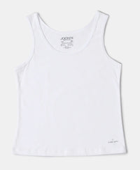 Super Combed Cotton Solid Tank Top - White-2