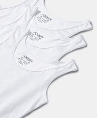 Super Combed Cotton Solid Tank Top - White-4