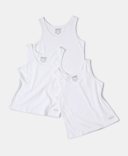 Super Combed Cotton Solid Tank Top - White-5