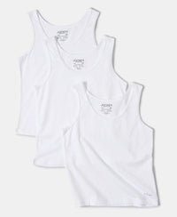 Super Combed Cotton Solid Tank Top - White-6