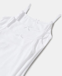 Super Combed Cotton Solid Camisole with Regular Straps - White-4