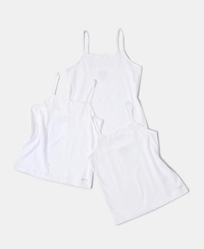 Super Combed Cotton Solid Camisole with Regular Straps - White-5