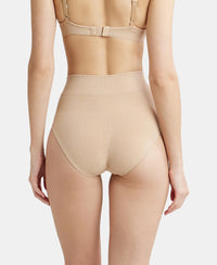Mid Waist Cotton Rich Elastane Stretch Seamfree Bikini Shapewear - Light Skin-3