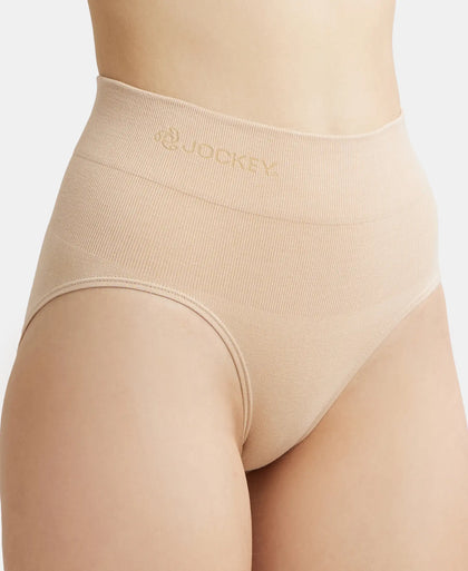 Mid Waist Cotton Rich Elastane Stretch Seamfree Bikini Shapewear - Light Skin-7