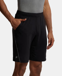 Soft Touch Microfiber Elastane Stretch Shorts with StayFresh Treatment - Black-2
