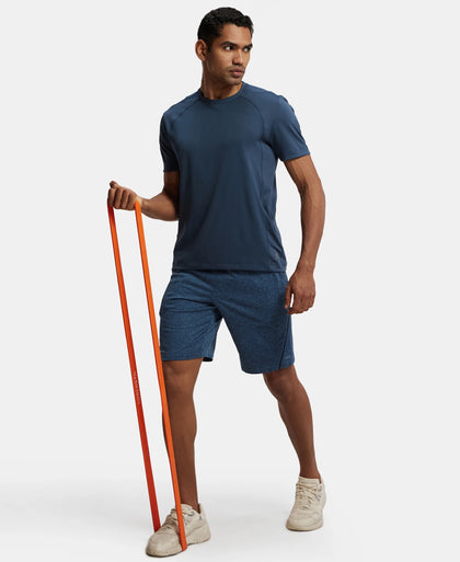 Soft Touch Microfiber Elastane Stretch Shorts with StayFresh Treatment - Blue Marl-6