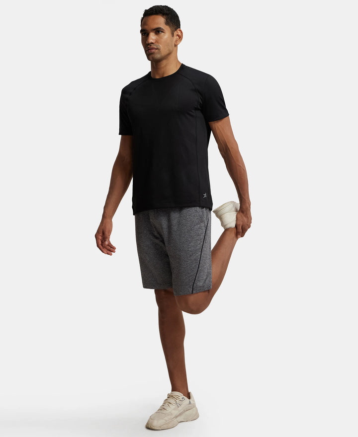 Soft Touch Microfiber Elastane Stretch Shorts with StayFresh Treatment - Grey Marl-6