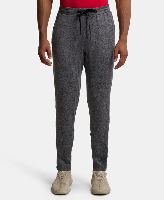 Soft Touch Microfiber Elastane Stretch Trackpant with Side Pockets and StayFresh Treatment - Grey Marl-1