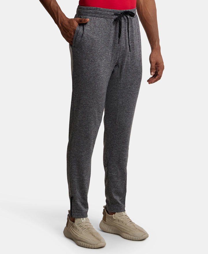 Soft Touch Microfiber Elastane Stretch Trackpant with Side Pockets and StayFresh Treatment - Grey Marl-2