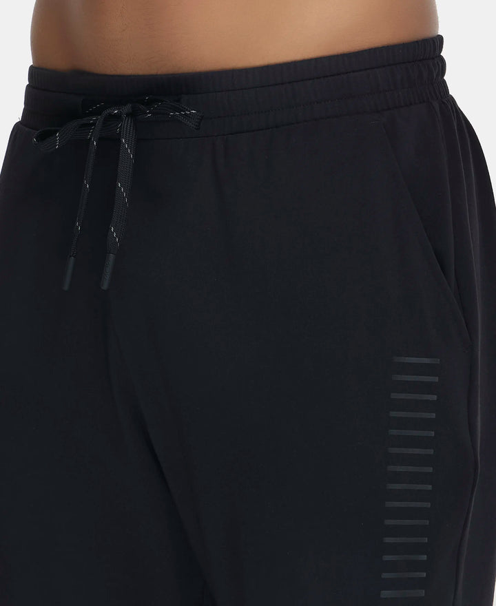 Soft Touch Microfiber Elastane Stretch Shorts with Back Zipper Pocket and StayFresh Treatment - Black-7