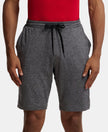 Soft Touch Microfiber Elastane Stretch Shorts with Back Zipper Pocket and StayFresh Treatment - Grey Marl-1