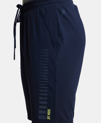 Soft Touch Microfiber Elastane Stretch Shorts with Back Zipper Pocket and StayFresh Treatment - Navy-7