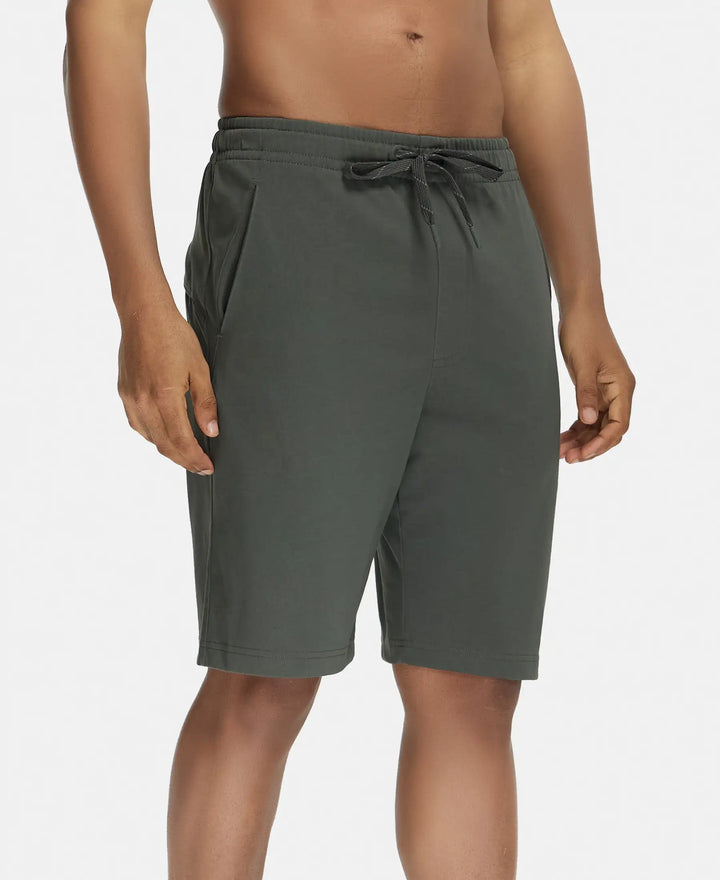 Super Combed Cotton Rich Shorts with StayFresh Treatment - Deep Olive-2