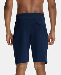 Super Combed Cotton Rich Shorts with StayFresh Treatment - Navy-3