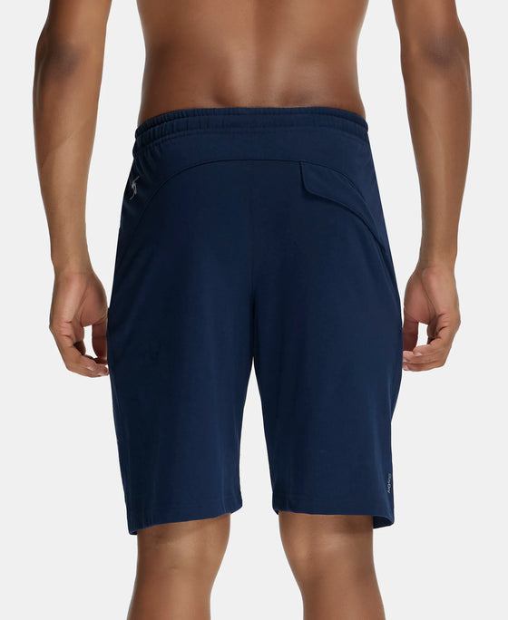 Super Combed Cotton Rich Shorts with StayFresh Treatment - Navy-3