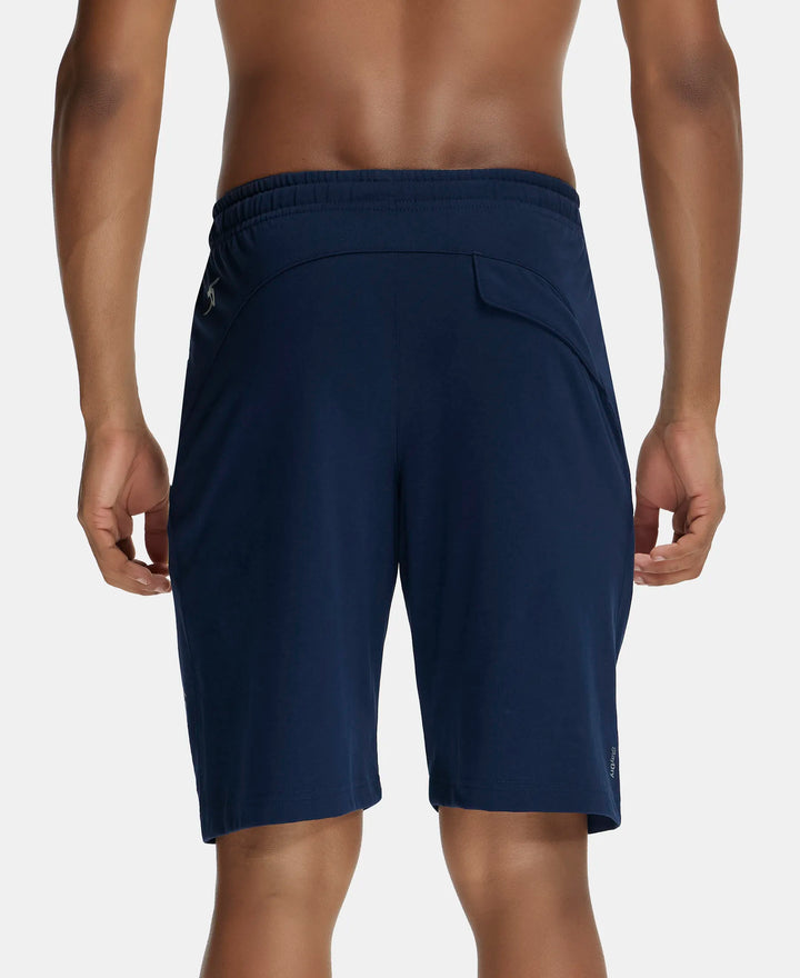 Super Combed Cotton Rich Shorts with StayFresh Treatment - Navy-3